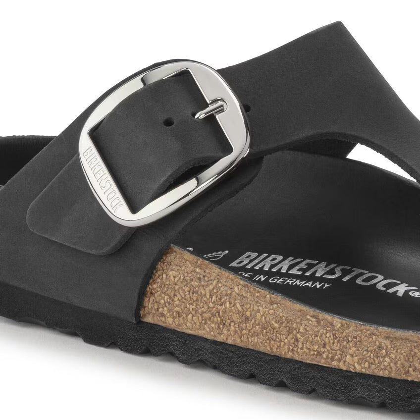 Birkenstock Women's Gizeh Big Buckle Sandals - Black Oiled Leather