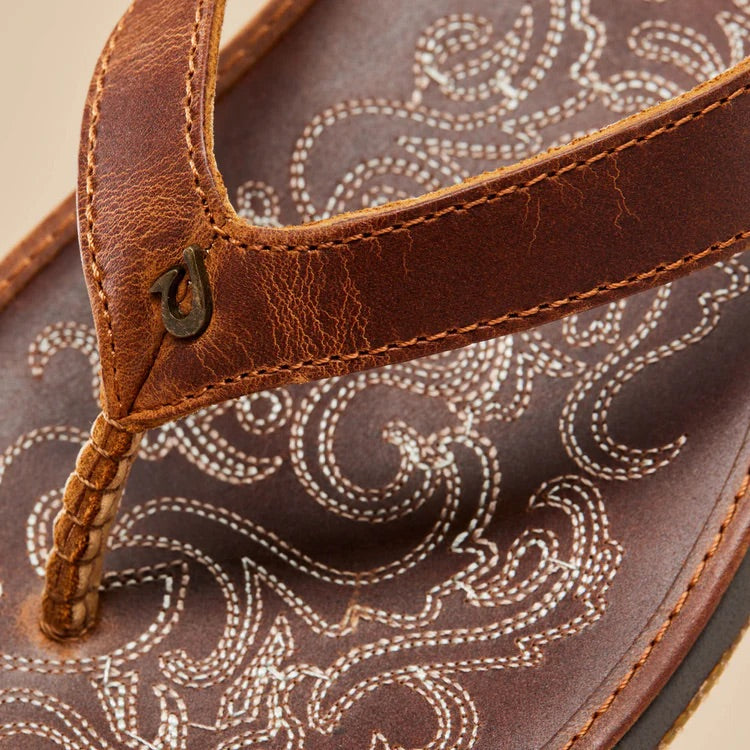 Olukai Women's Paniolo Premium Leather Sandals - Natural