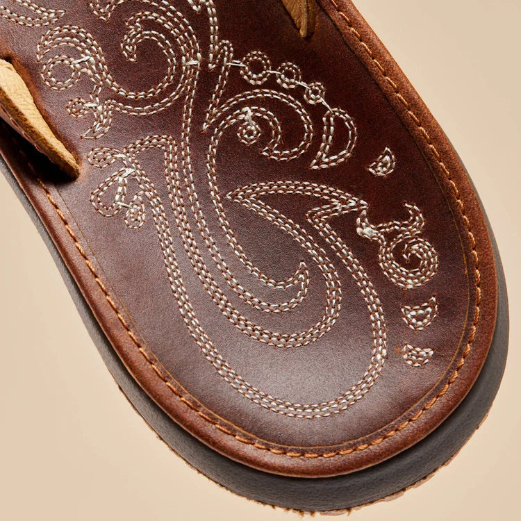 Olukai Women's Paniolo Premium Leather Sandals - Natural