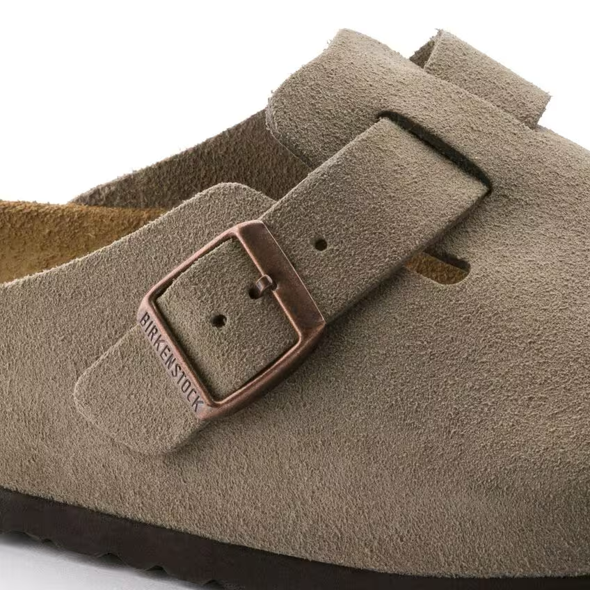 Birkenstock Boston Soft Footbed Suede Leather - Taupe