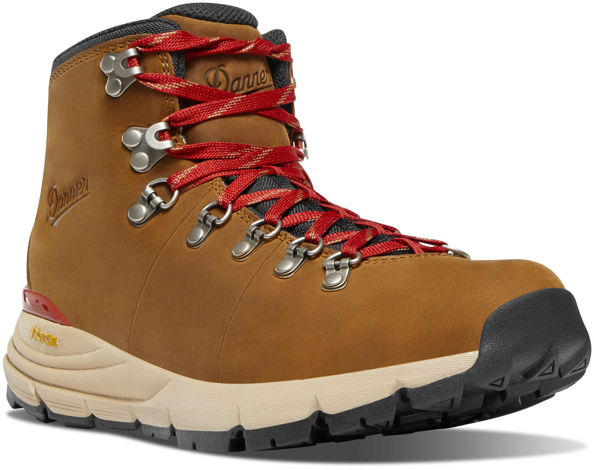Danner Women's Mountain 600 Leaf Mid GTX Hiking Boot - Grizzly Brown/Rhodo Red
