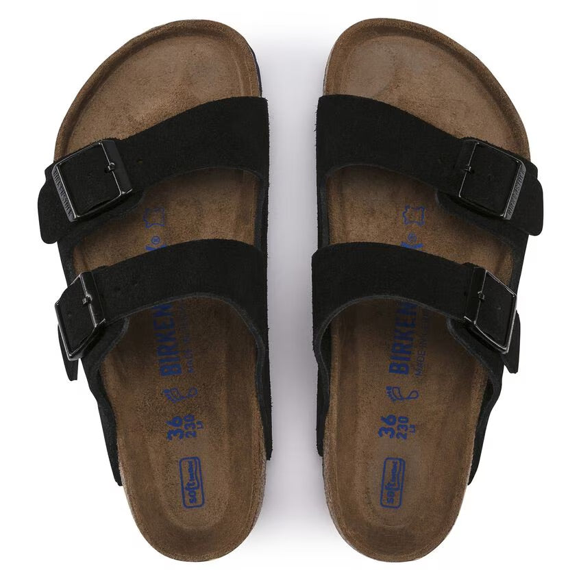 Birkenstock Arizona Soft Footbed Suede Leather - Black