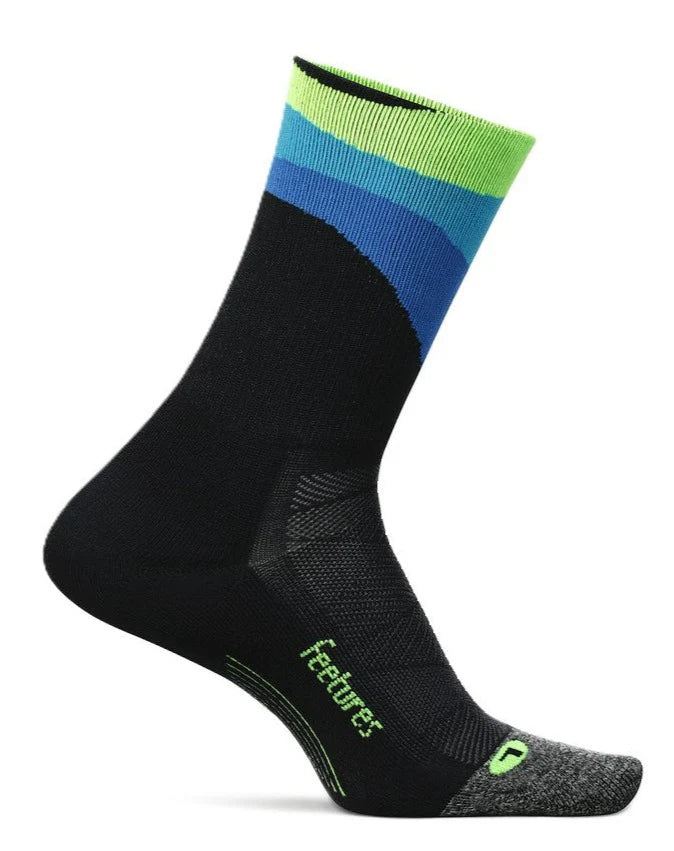 Feetures Unisex Elite Ultra Light Mini Crew Socks - Rhythmic Black