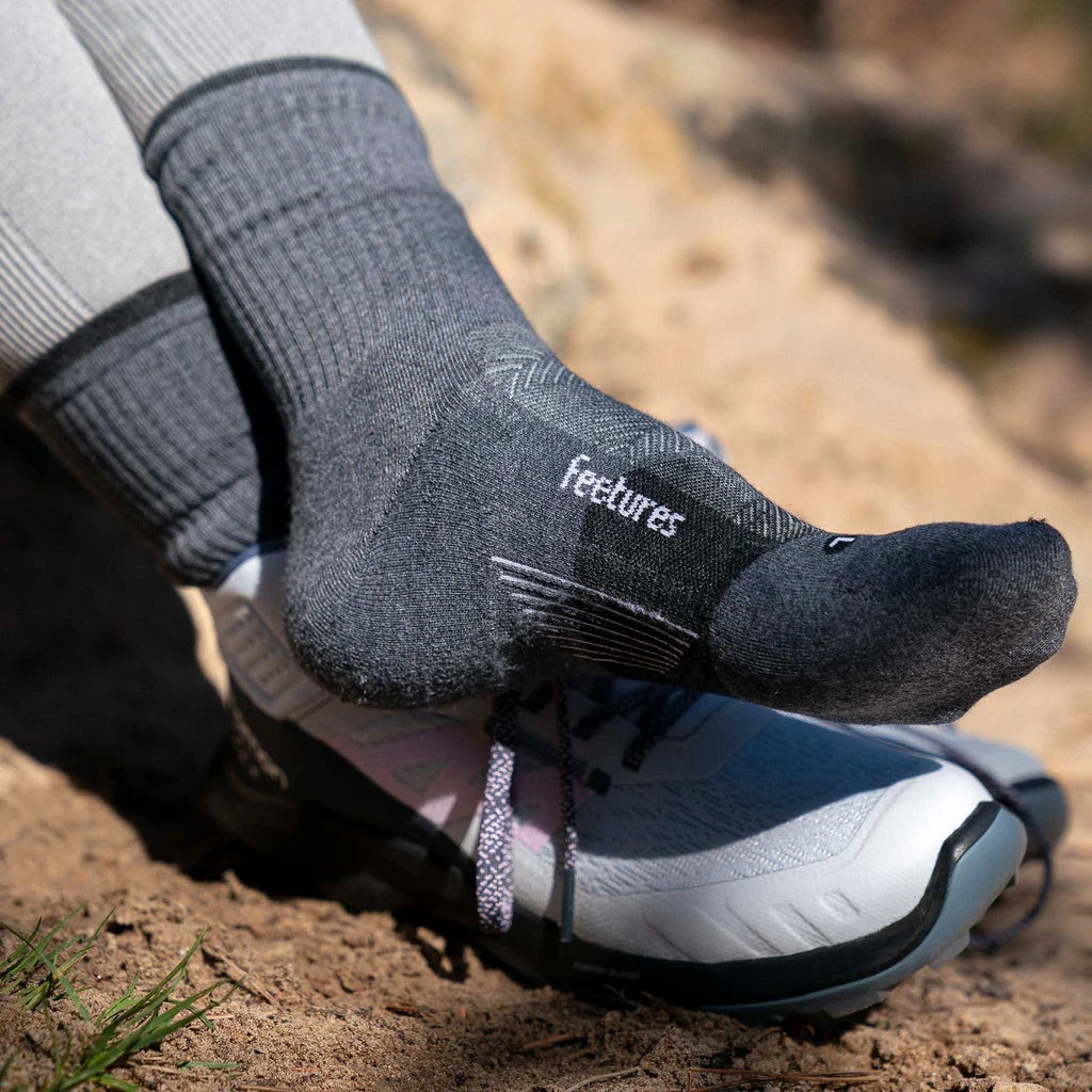 Feetures Elite Trail Mini Crew Max Cushion - Gray