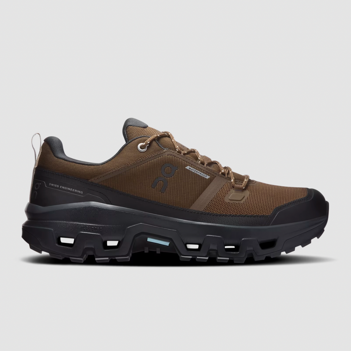 On Cloud Men's Cloudrock Low Waterproof Hiking Shoes - Earth / Black