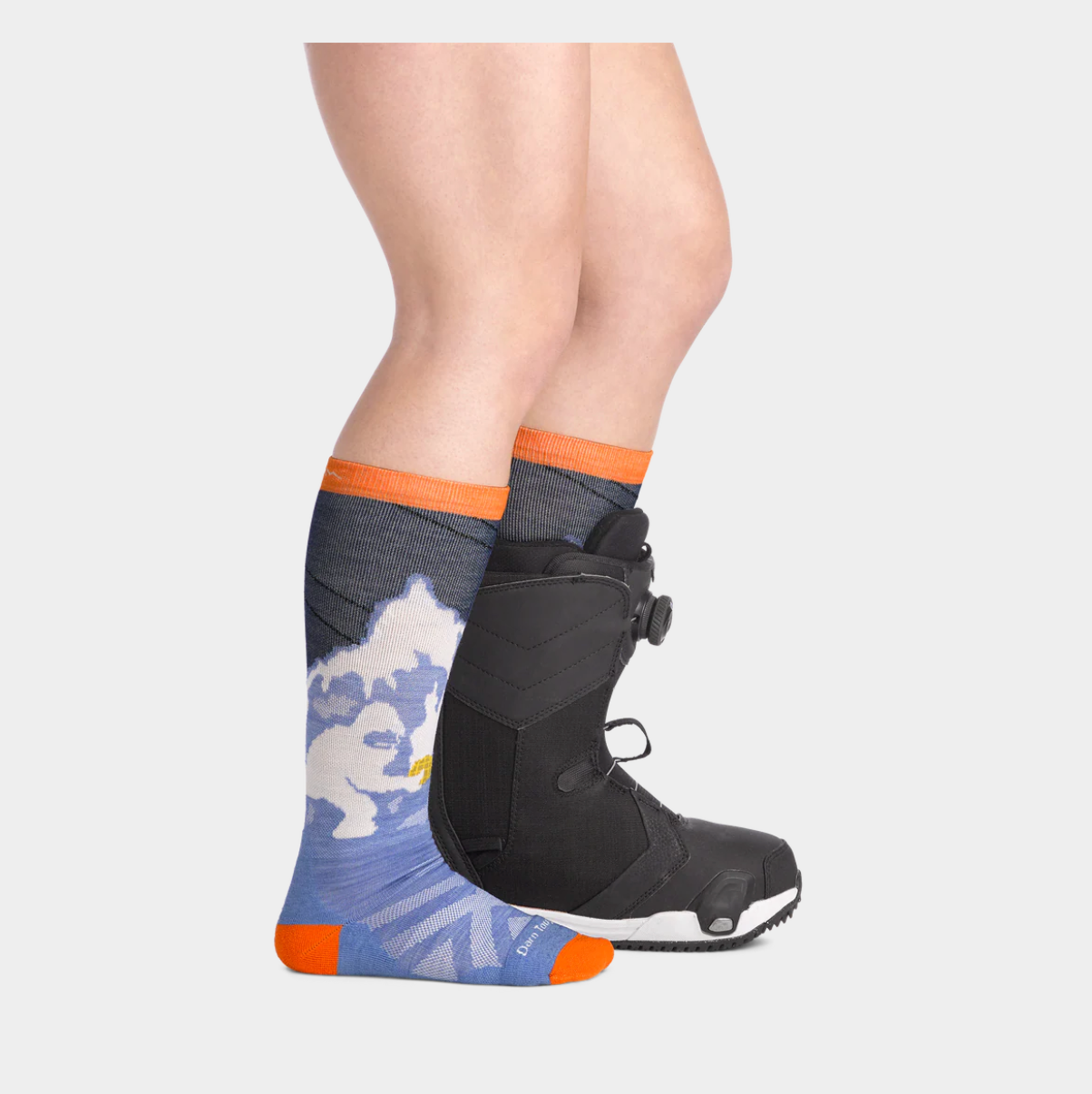 Darn Tough Kids Little Yeti Over-the-Calf Midweight Ski & Snowboard Socks - Midnight