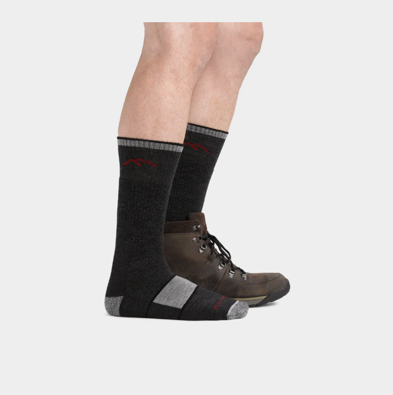Darn Tough Men's Hiker Boot Full Cushion Midweight Hiking Socks - Black