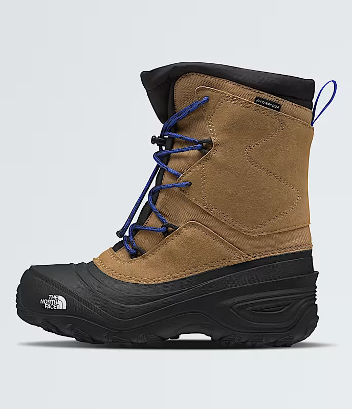 The North Face Youth Alpenglow V Waterproof Boots - Utility Brown/TNF Blue
