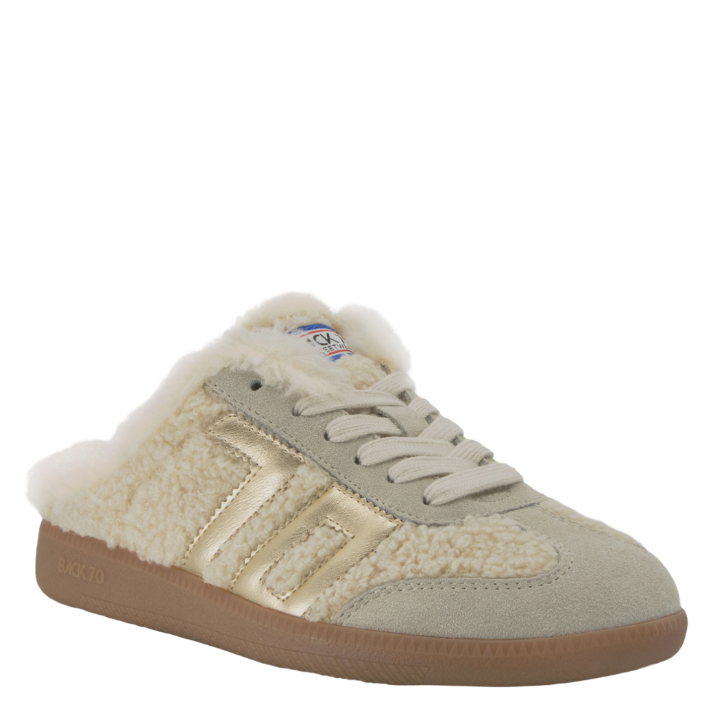 BACK 70 Women's EASTER FL Mule Backless Sneakers - Butter Gold