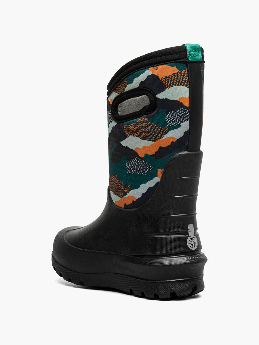 Bogs Kids NeoClassic Camo Landscape Waterproof Boots - Black Multi