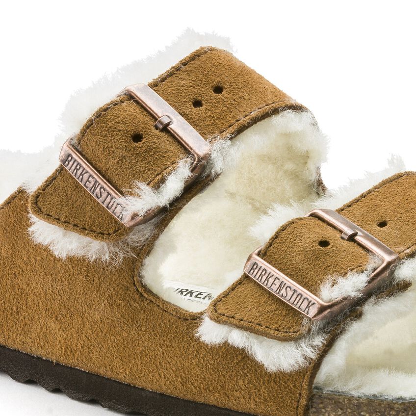 Birkenstock Men's Arizona Shearling Suede Leather Sandals - Mink