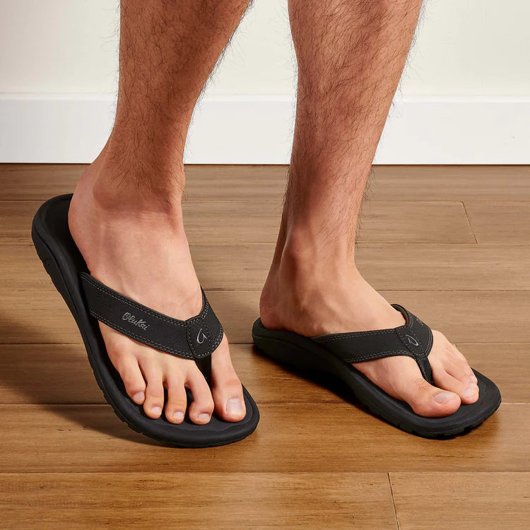 Olukai Men's Ohana Sandals - Black/Dark Shadow