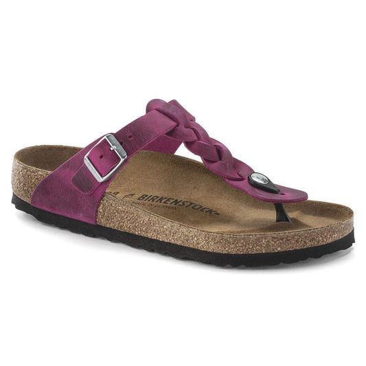 Birkenstock Women's Gizeh Braided Oiled Leather Sandals - Festival Fuchsia