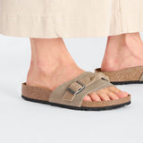 Birkenstock Women's Oita Sandals - Suede Leather - Taupe