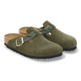 Birkenstock Women's Boston Braided Suede Leather - Thyme - Narrow Fit
