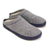 Olukai Men's Hāmani Hulu Wool Mule Slipper - Graphite / Trench Blue