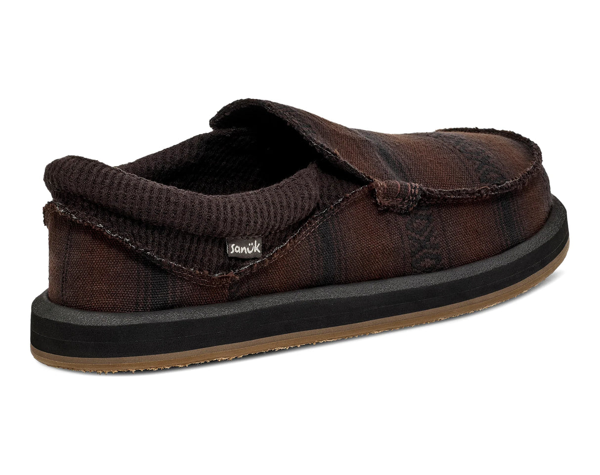 Sanuk Men's Chiba Blanket Slippers - Dark Brown