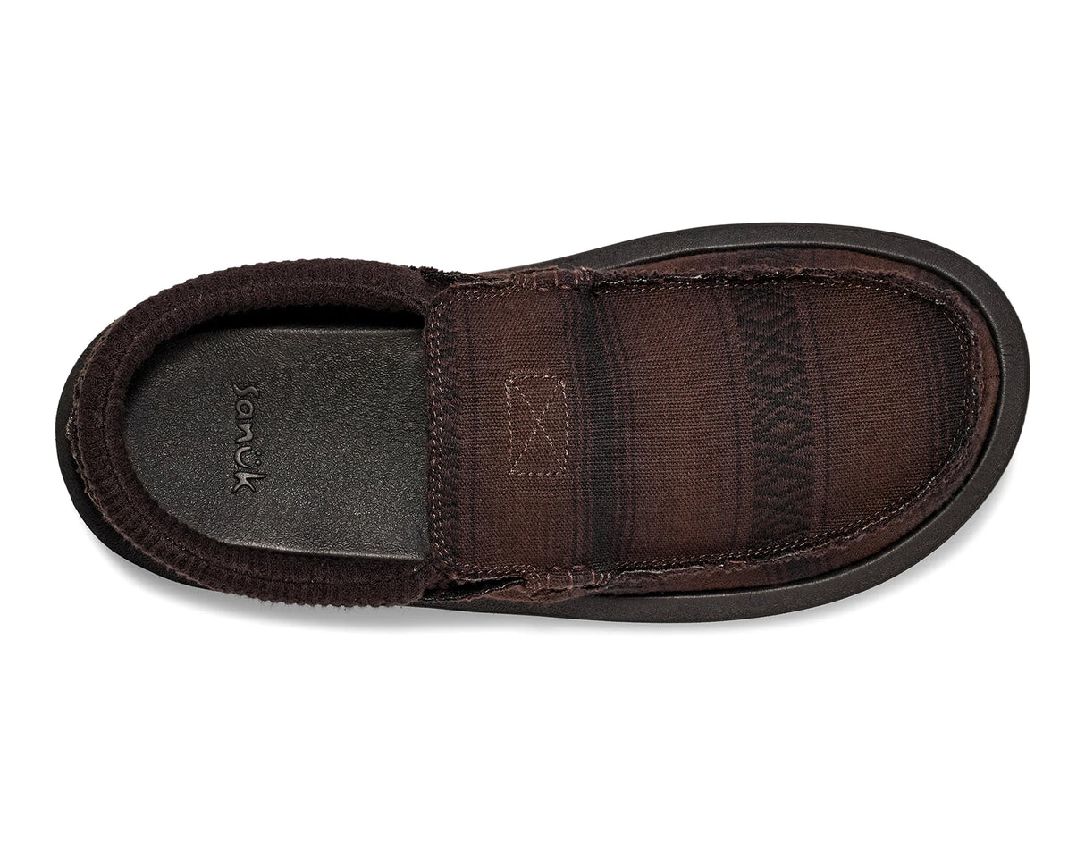 Sanuk Men's Chiba Blanket Slippers - Dark Brown