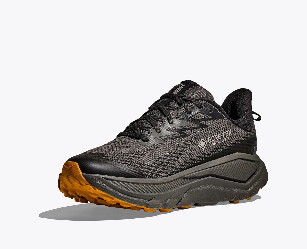 HOKA Men's Challenger 8 GTX Shoes - Asphalt Grey / Varsity Yellow