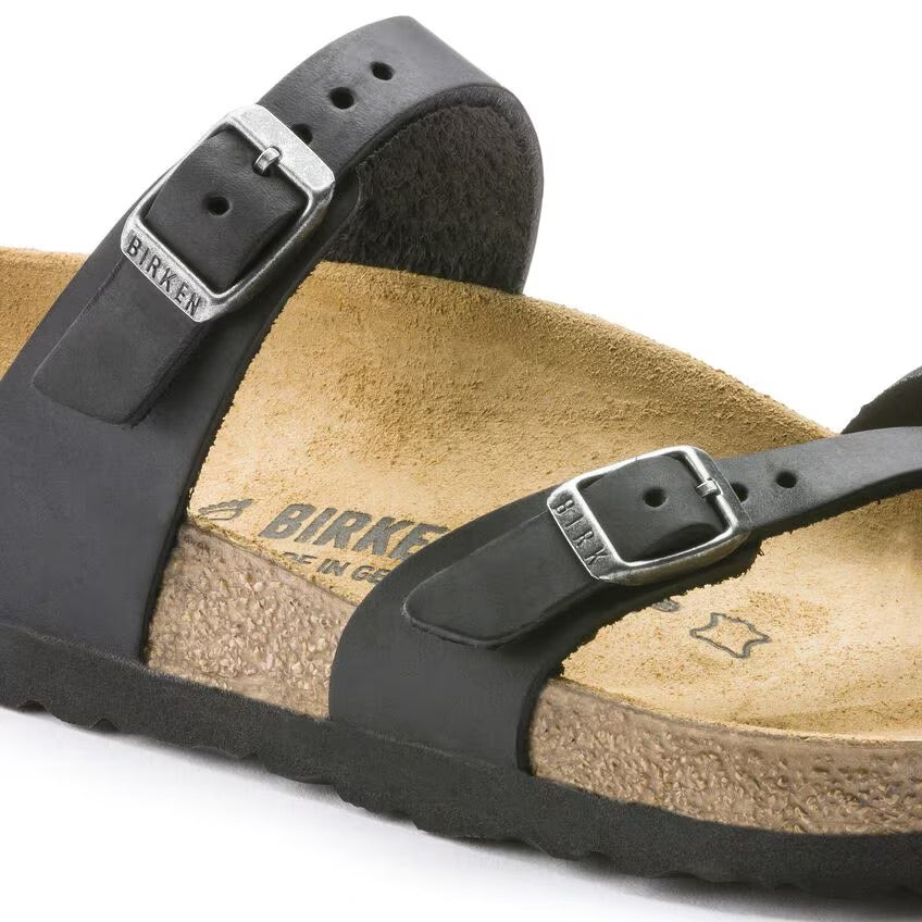 Birkenstock Mayari Oiled Leather Sandals - Black