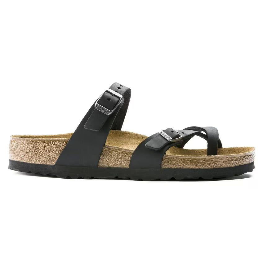 Birkenstock Mayari Oiled Leather Sandals - Black