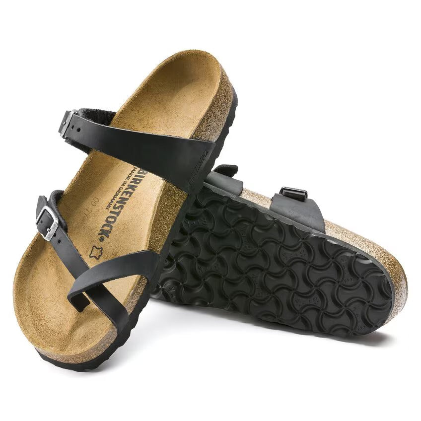 Birkenstock Mayari Oiled Leather Sandals - Black