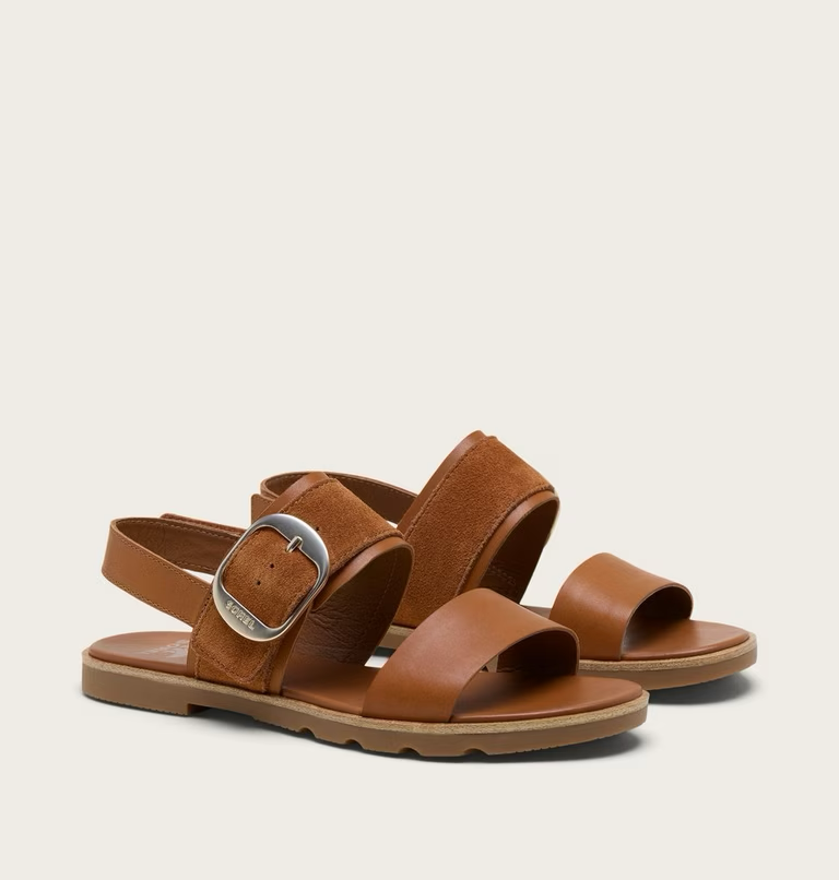 Sorel Women's ELLA™ lll Slingback Flat Sandal - Iced Tea/Gum 2