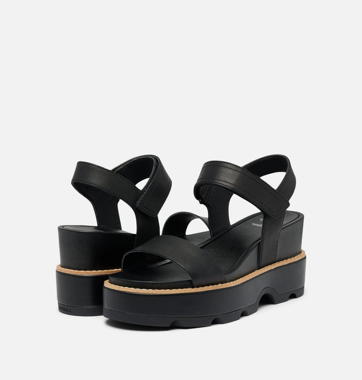 Sorel Women's JOANIE™ IV Y Strap Wedge Sandal - Black/Sea Salt
