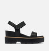 Sorel Women's JOANIE™ IV Y Strap Wedge Sandal - Black/Sea Salt