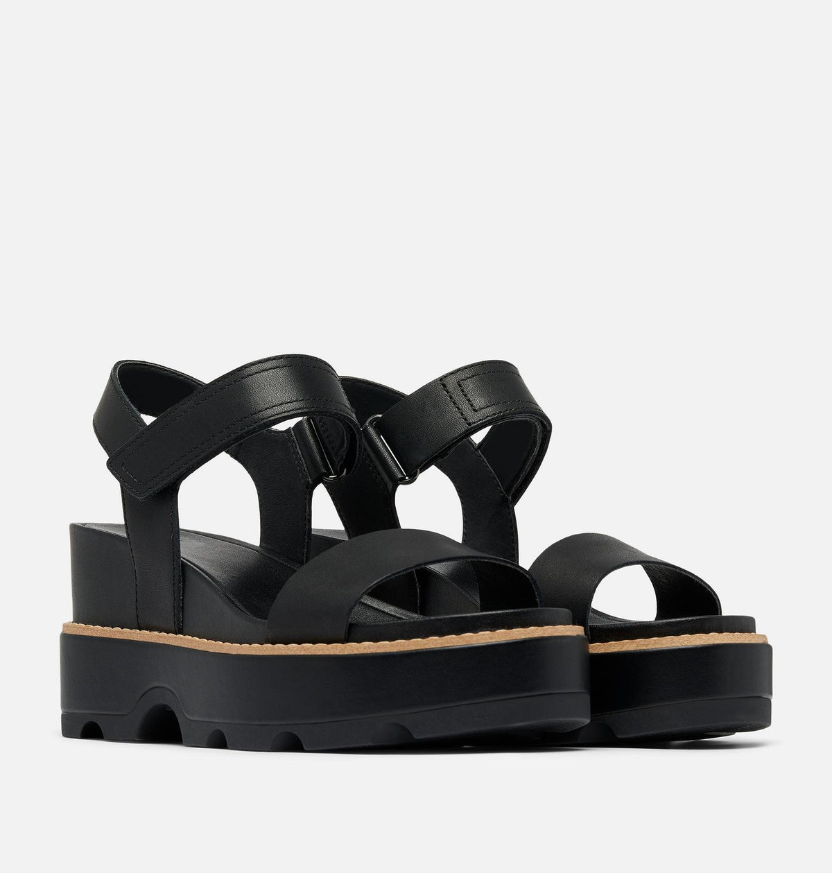 Sorel Women's JOANIE™ IV Y Strap Wedge Sandal - Black/Sea Salt