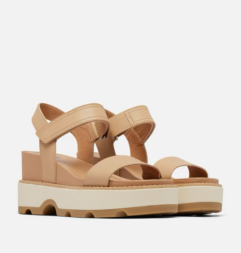 Sorel Women's JOANIE™ lV Y Strap Wedge Sandals - Honest Beige/Bleached Ceramic
