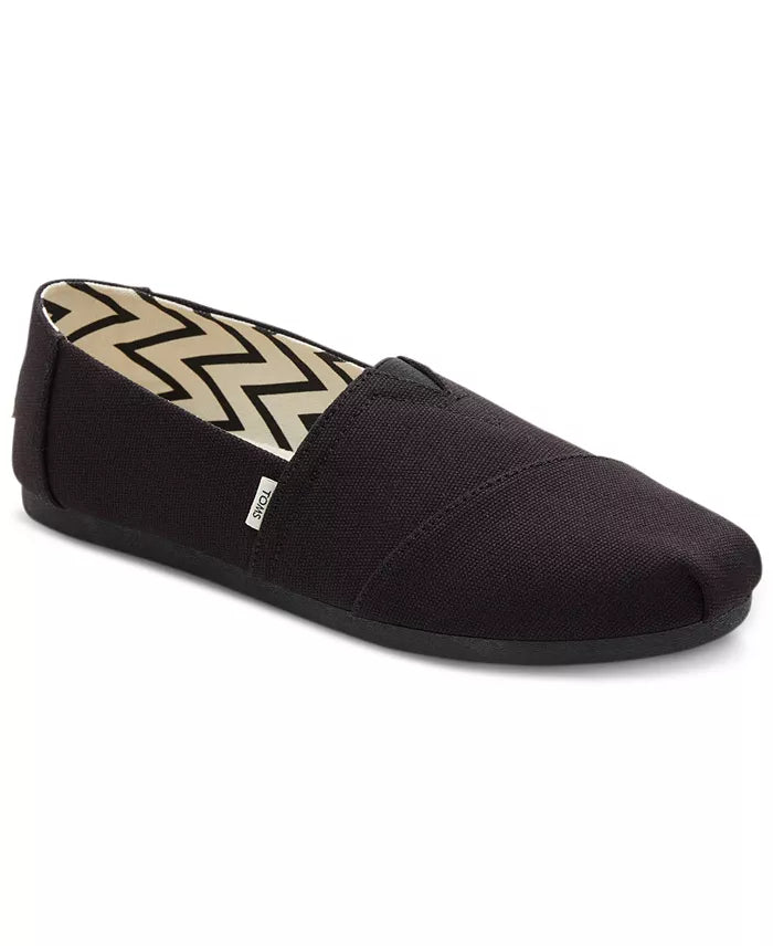 Toms Women's Alpargata - Black Recycled Cotton Canvas