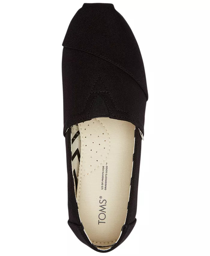 Toms Women's Alpargata - Black Recycled Cotton Canvas