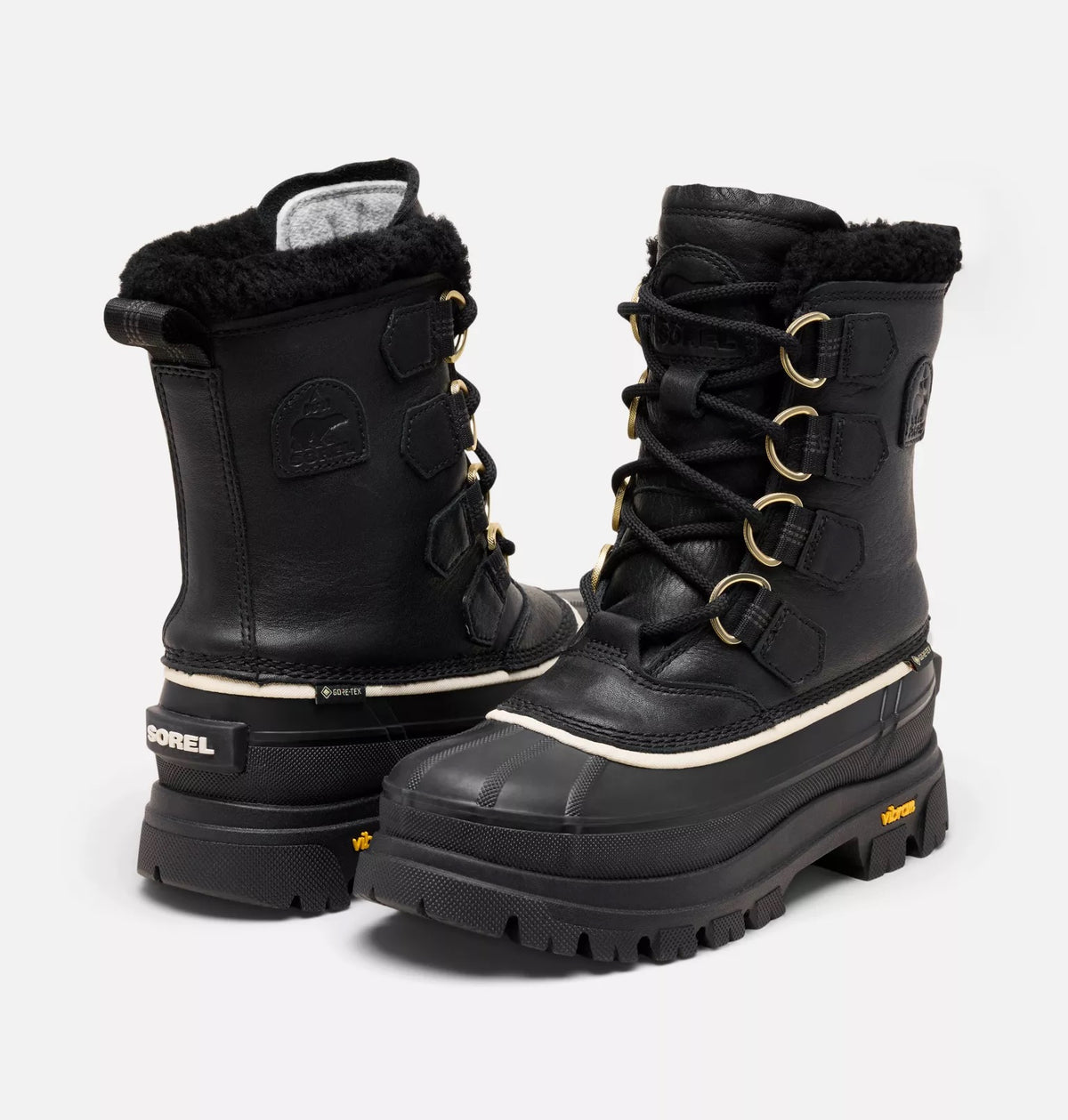SOREL Women's CARIBOU HORIZON™ GTX Winter Boots - Black/Honey White