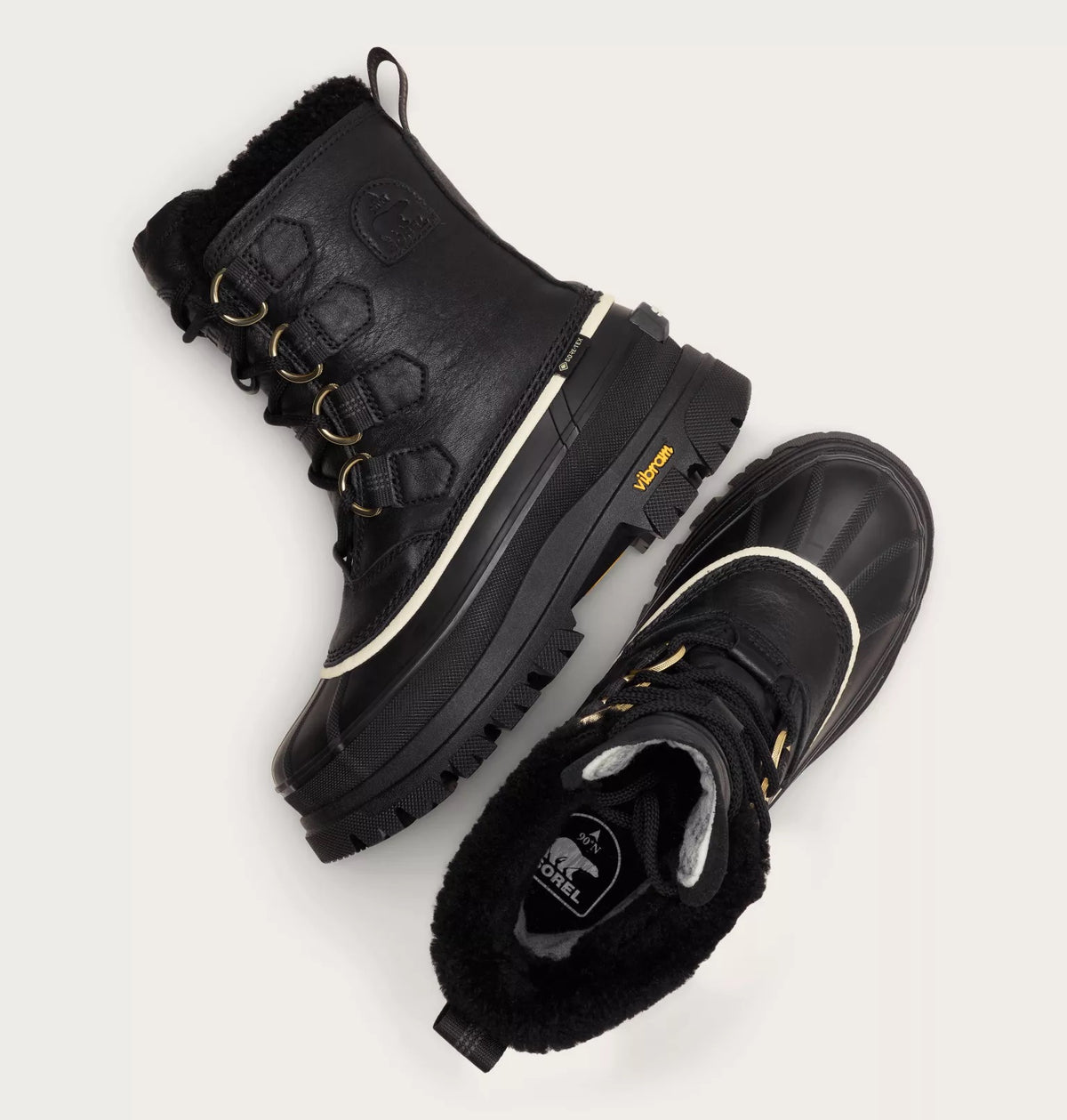 SOREL Women's CARIBOU HORIZON™ GTX Winter Boots - Black/Honey White