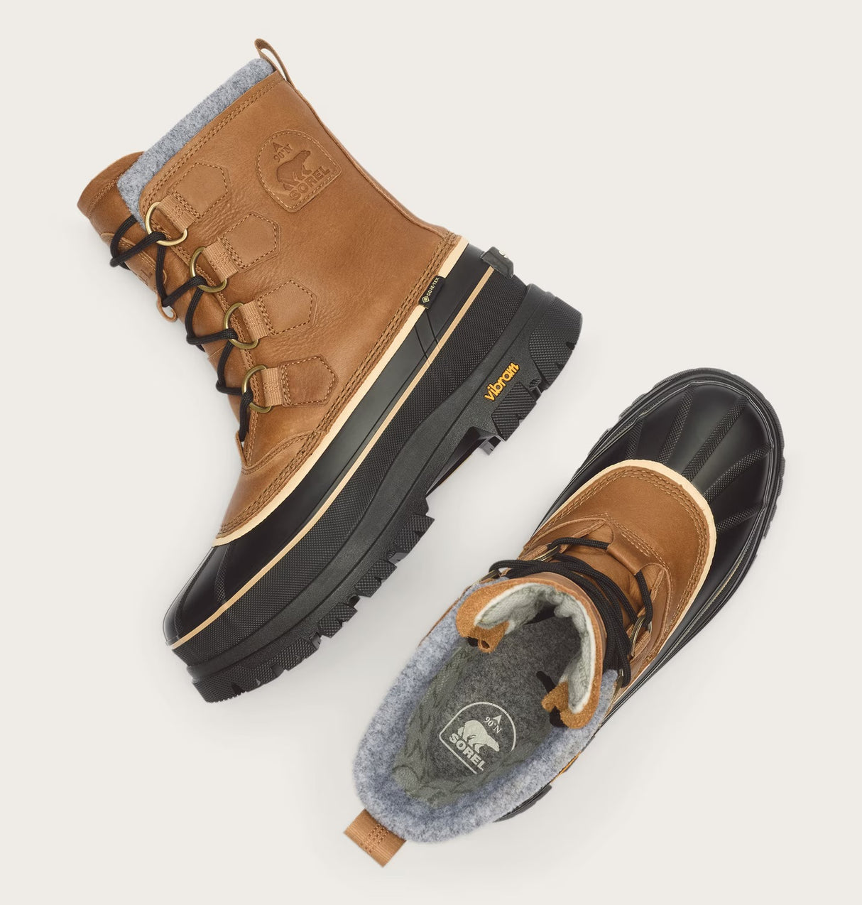 SOREL Men's CARIBOU HORIZON™ GTX Winter Boot - Caribou Buff/Black