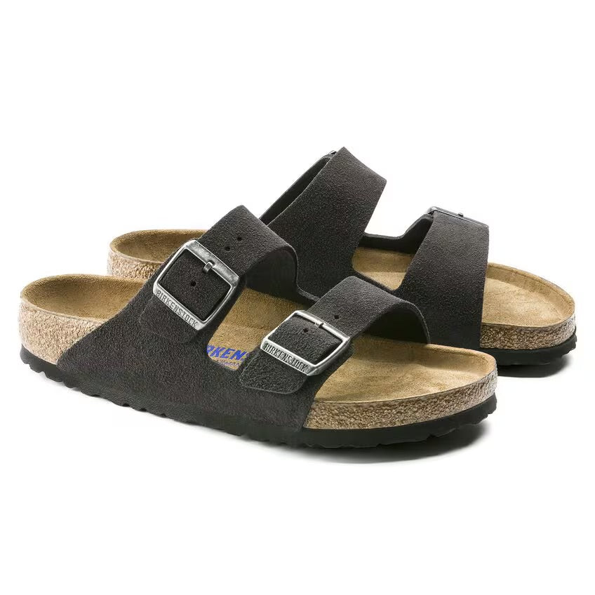 Birkenstock Women's Arizona Soft Footbed Suede Leather - Velvet Gray - Narrow Fit