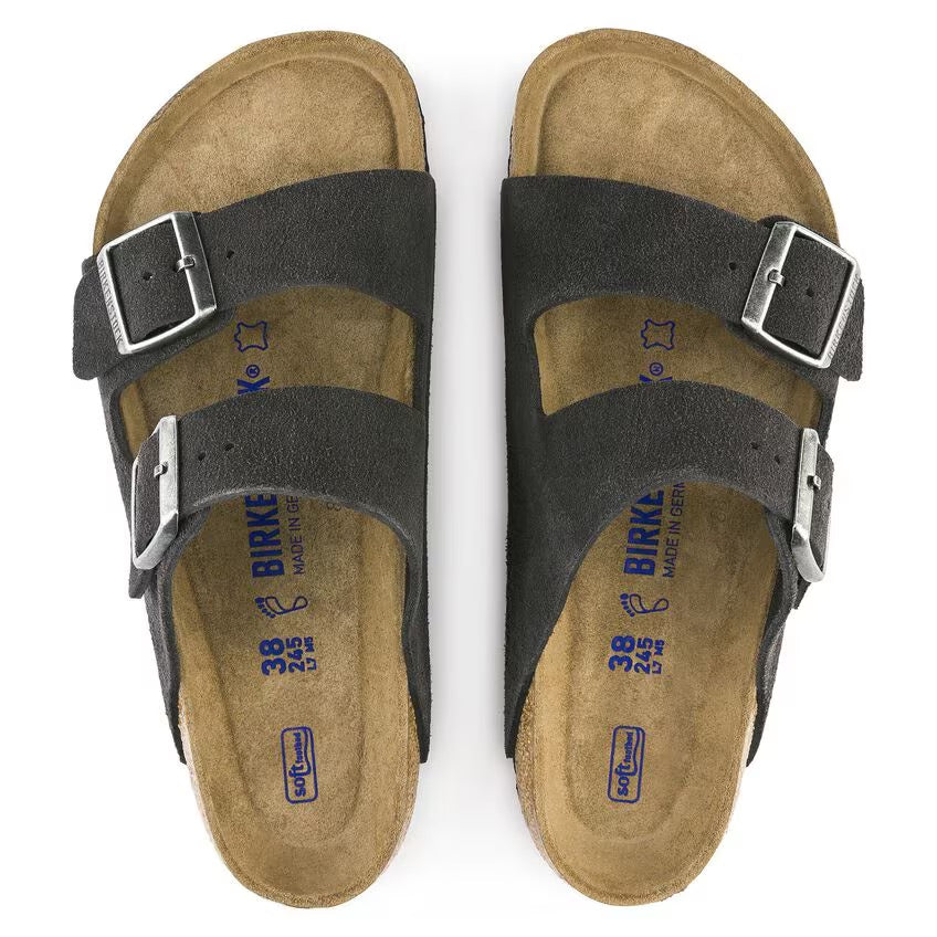 Birkenstock Women's Arizona Soft Footbed Suede Leather - Velvet Gray - Narrow Fit