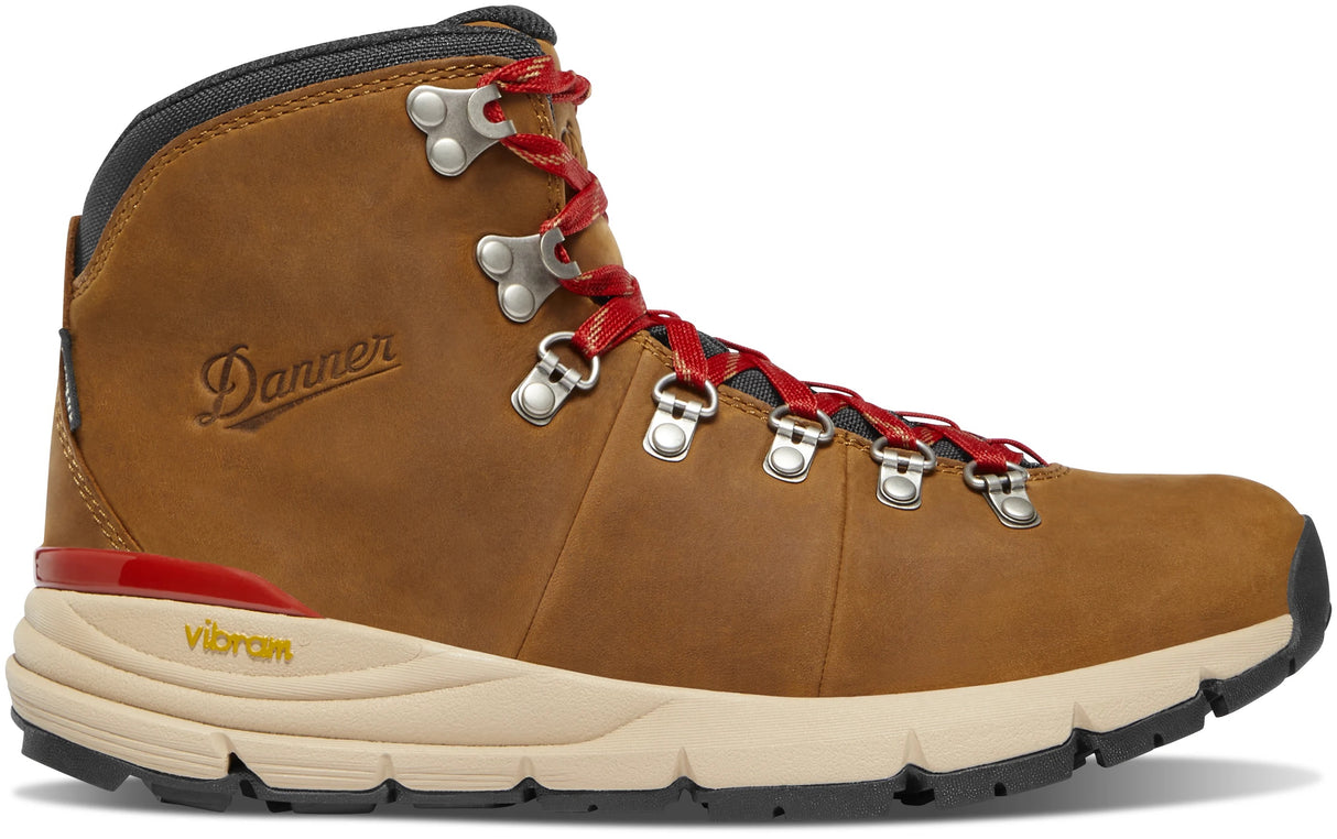Danner Women's Mountain 600 Leaf Mid GTX Hiking Boot - Grizzly Brown/Rhodo Red