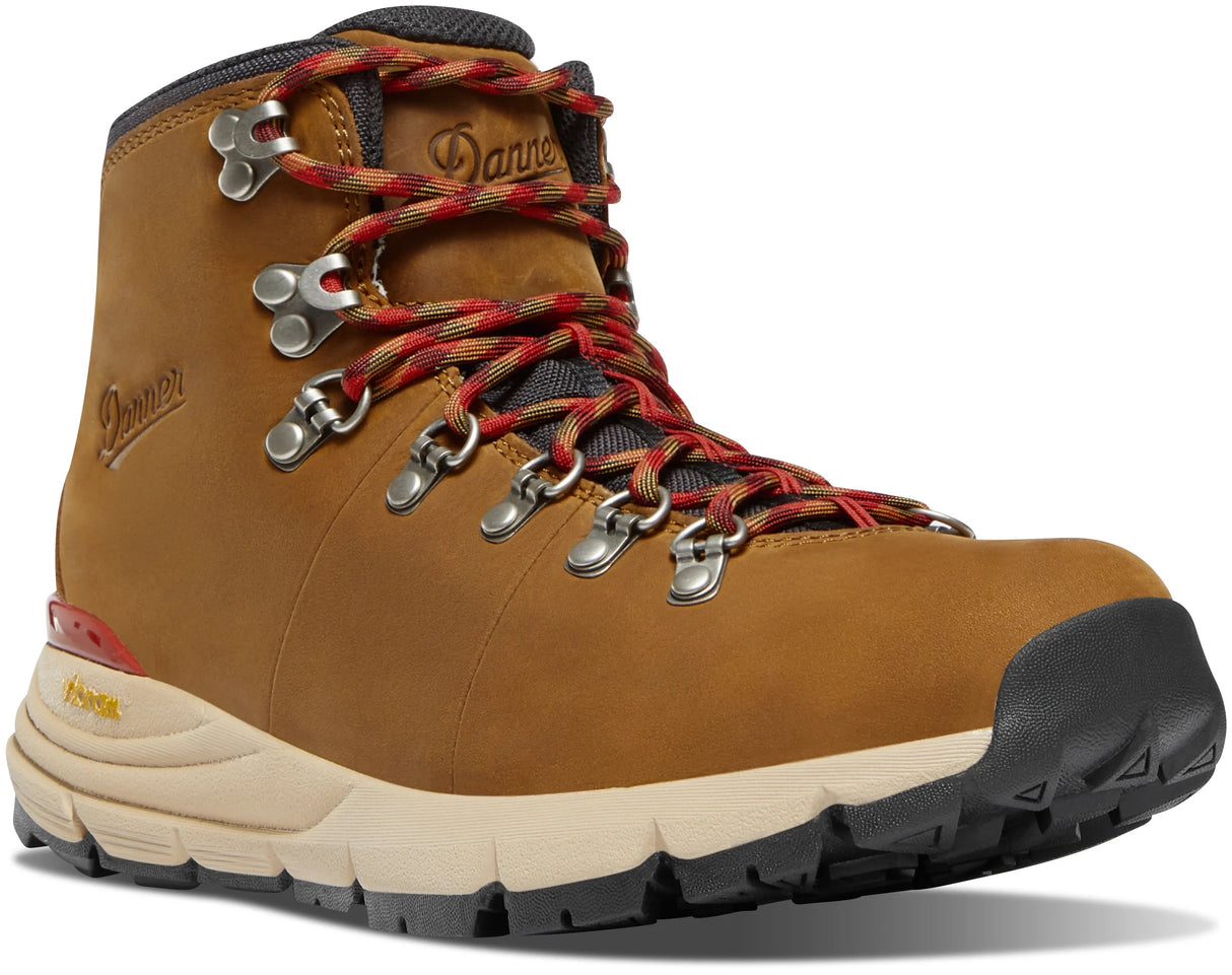 Danner Women's Mountain 600 Leaf Mid GTX Hiking Boot - Grizzly Brown/Rhodo Red