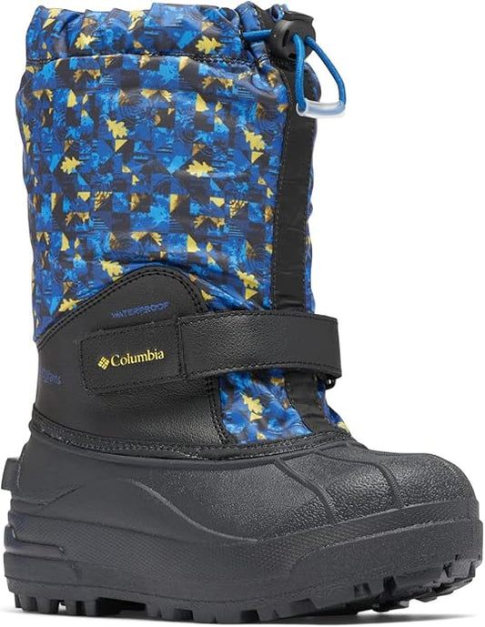 Columbia Kids Powderbug Forty Print - Black Laser/Lemon