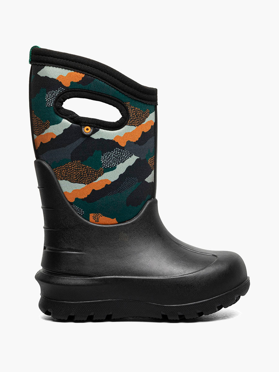 Bogs Kids NeoClassic Camo Landscape Waterproof Boots - Black Multi