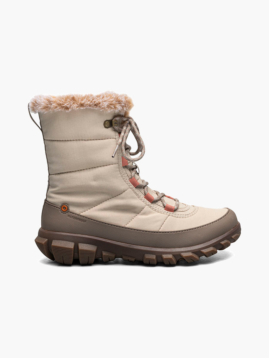 Bogs Women's Cedar Quilt Lace Waterproof Boots - Oatmeal