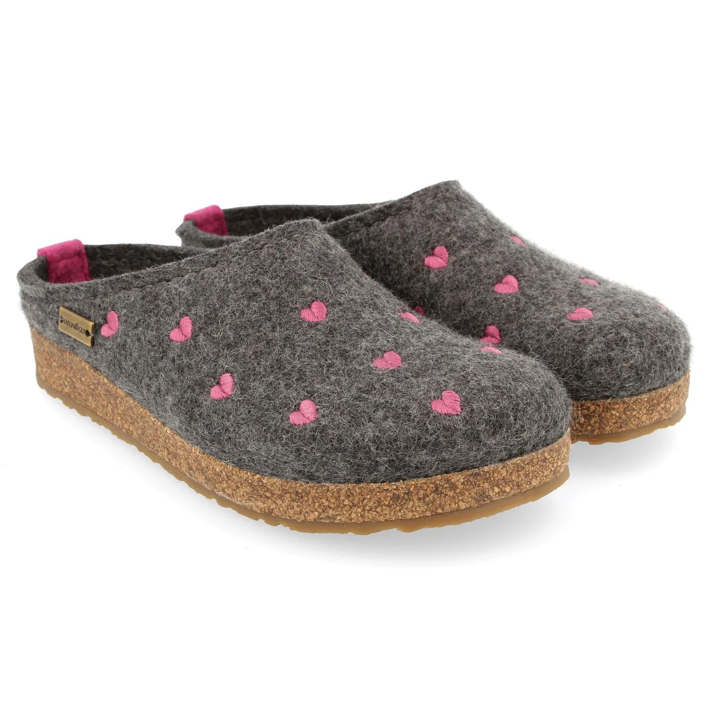 Haflinger Women's Grizzly Cuoricini Slipper - Grey