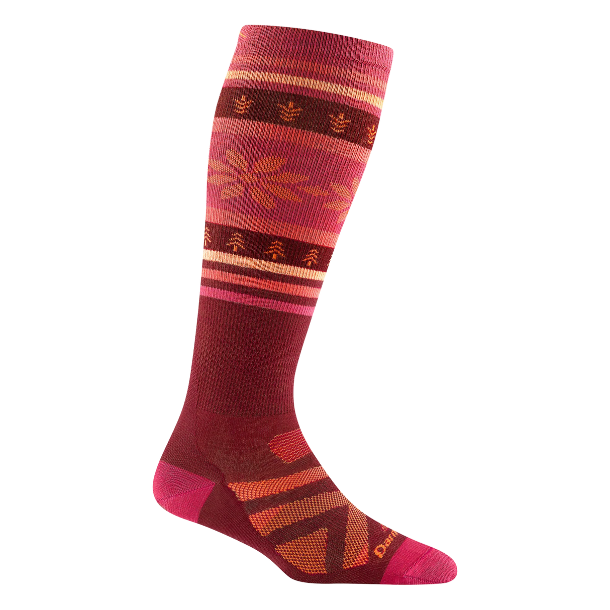 Darn Tough Women's Snow Alpine Over the Calf Lightweight Socks - Burgundy