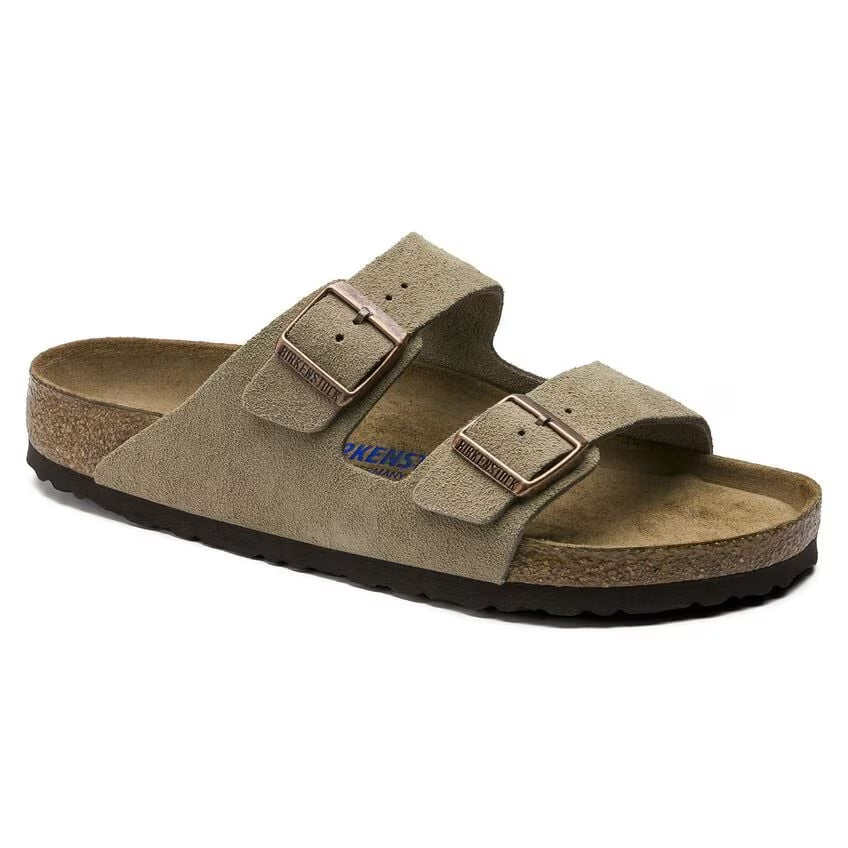 Birkenstock Arizona BS Soft Footbed Suede Leather Sandals - Taupe