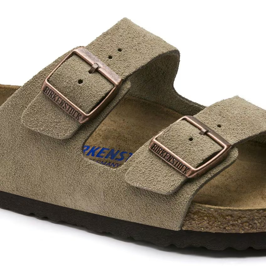 Birkenstock Arizona BS Soft Footbed Suede Leather Sandals - Taupe