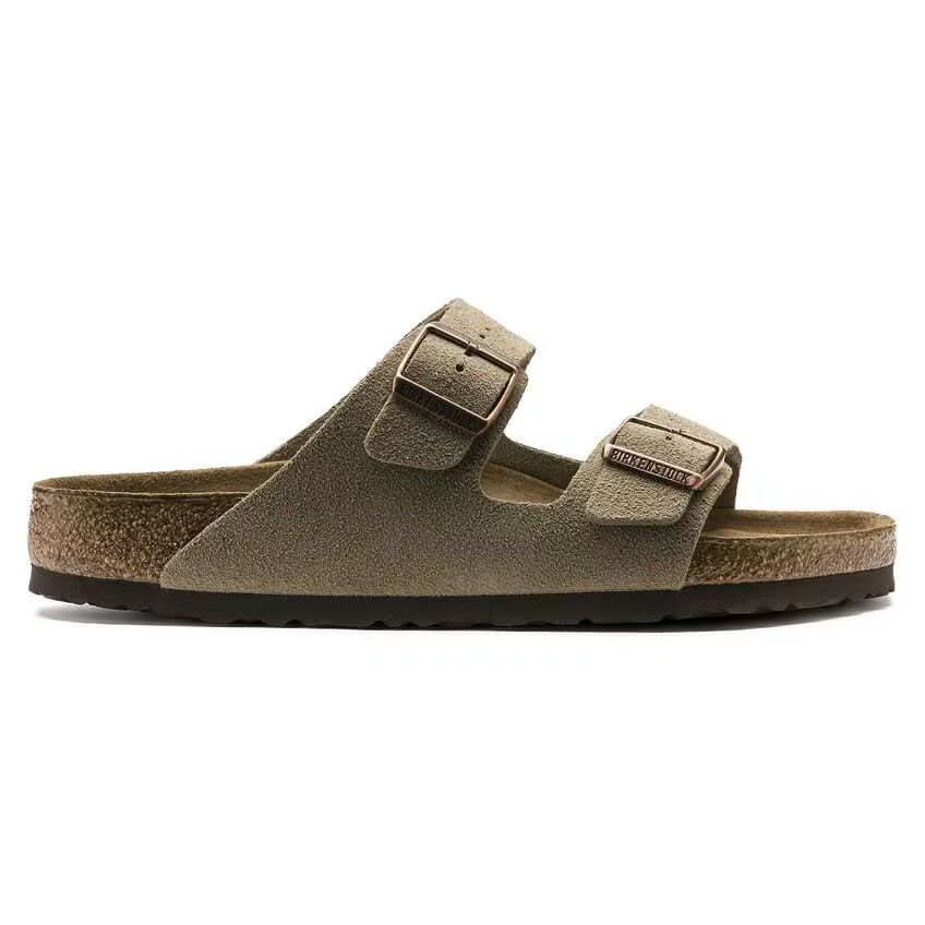 Birkenstock Arizona BS Soft Footbed Suede Leather Sandals - Taupe