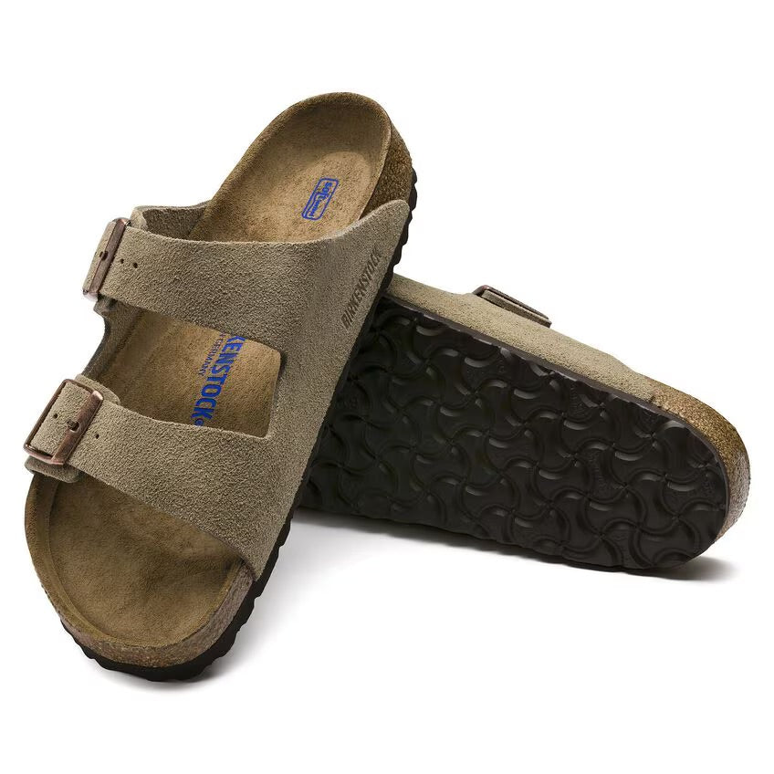 Birkenstock Arizona BS Soft Footbed Suede Leather Sandals - Taupe