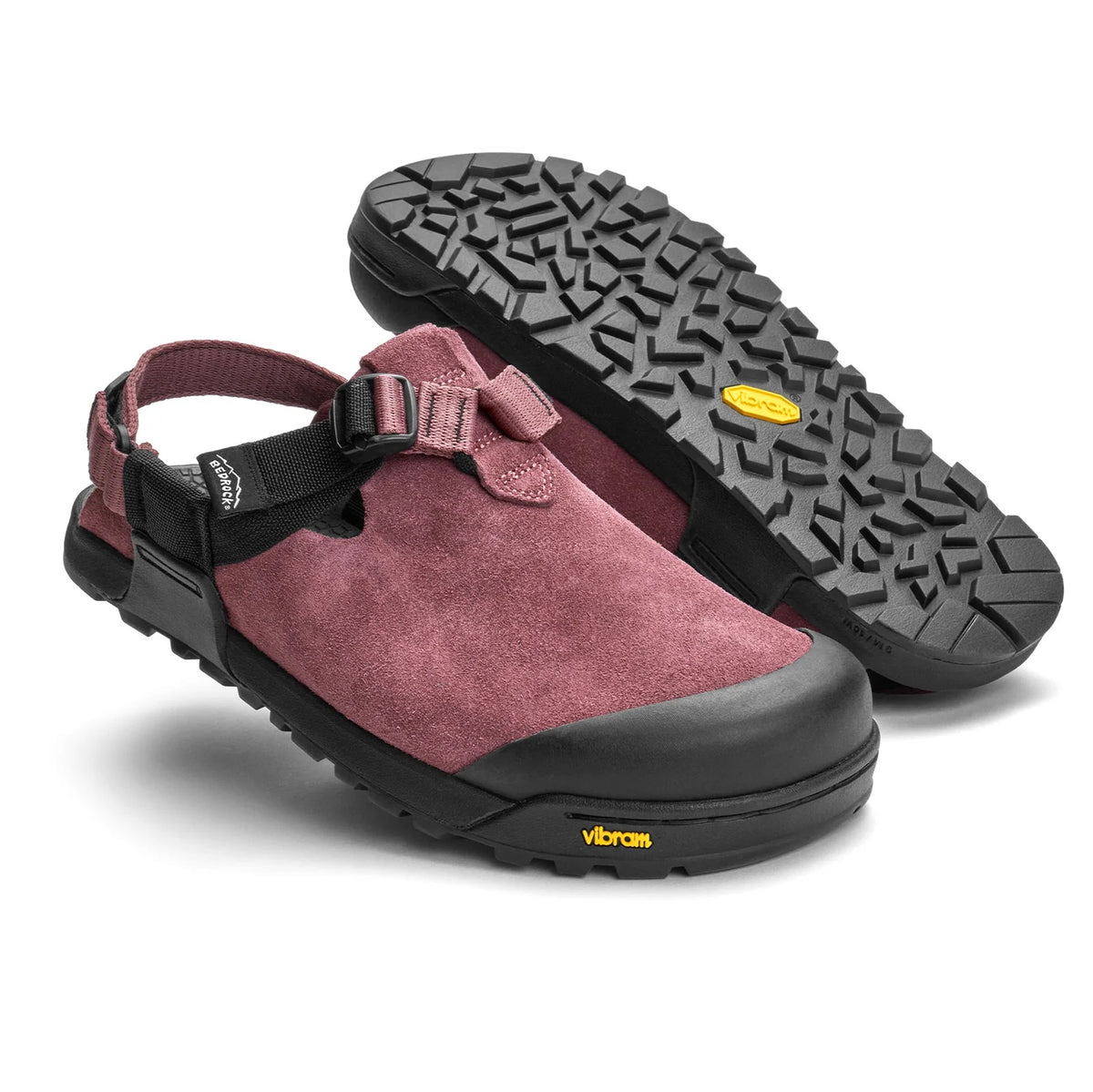 Bedrock Unisex Leather Suede Clog Mountain Clog - Wild Rose